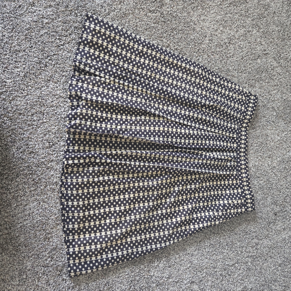 Theory Navy and Cream A-Line Skirt